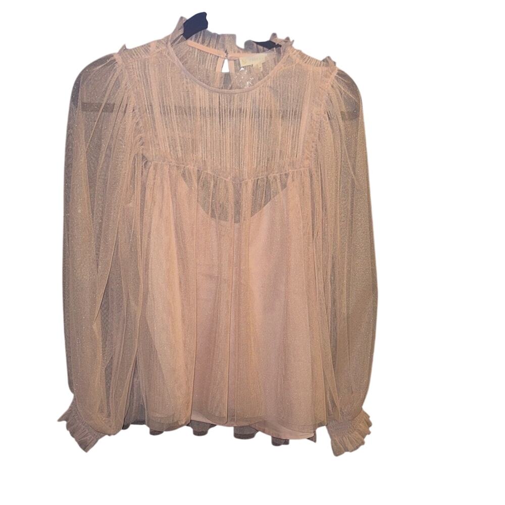 FSL Apparel Sm Elegant Sheer Pink Blouse